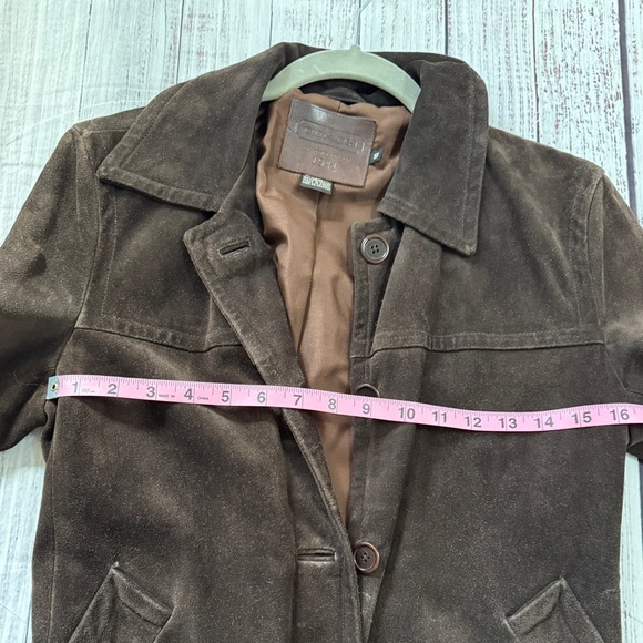 Vintage Coach 1941 Blazer Womens Small Dark Brown Suede Leather Coat Jacket - Picture 7 of 9